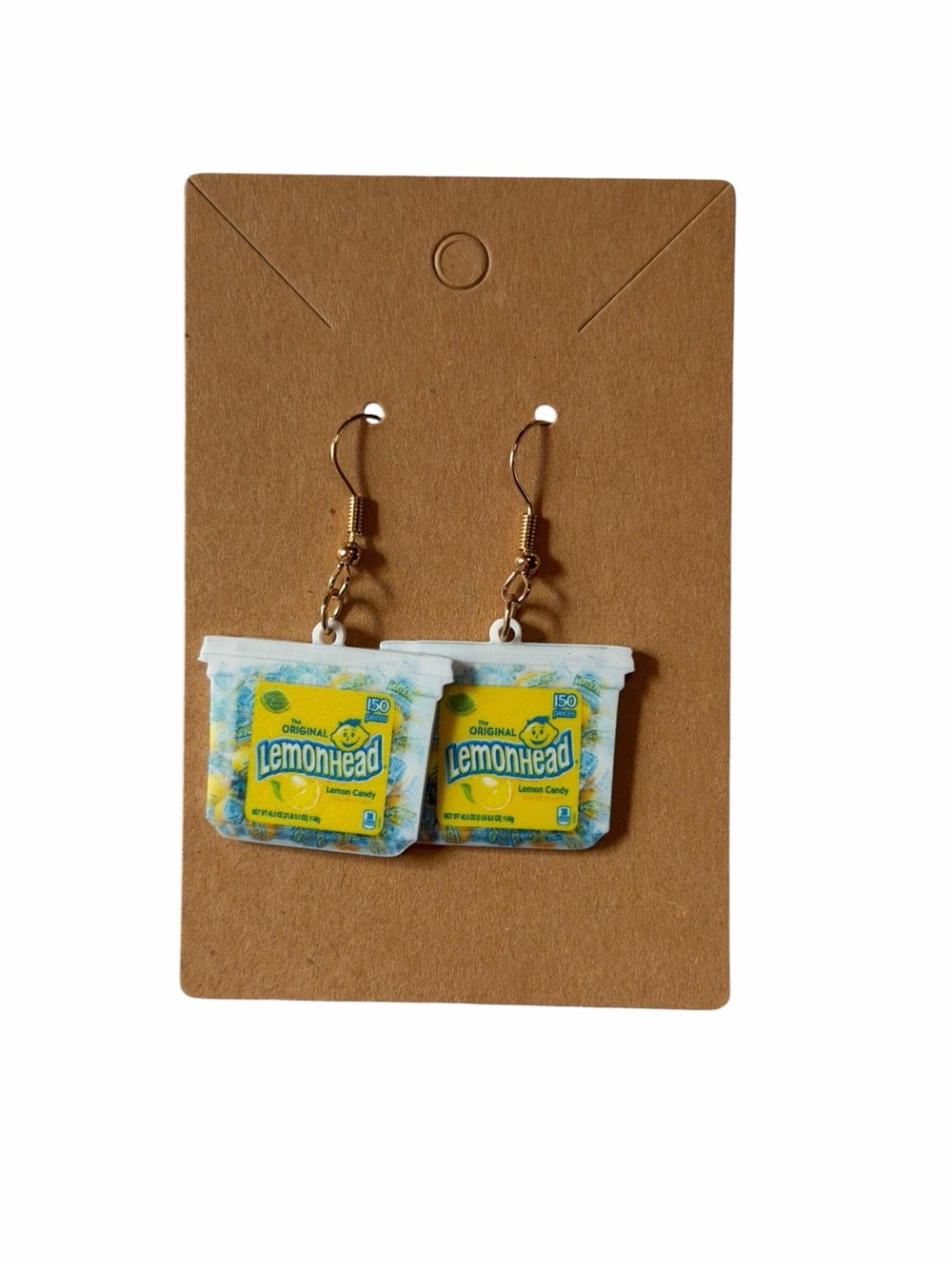Lemon Yellow Candy Pod Drop Earrings with Gold-Tone Hooks